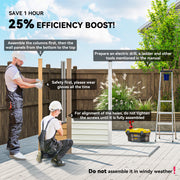 6 x 4FT Galvanized Garden Storage Shed, Metal Outdoor Shed with Double Doors and 2 Vents, Yellow