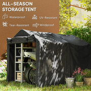 Outdoor Storage Shed, UV Resistant Bike Tent with Roll-up Zipper Door, Portable Shed for Bike, Motorcycle, Black