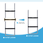 Soozier Trampoline Ladder Steel, 2/3 Steps Outdoor Trampoline Accessories, 43 Inch Length