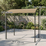 Outsunny - 7' x 5' Garden Grill Canopy, BBQ Grill Gazebo Tent with Steel Frame and Hooks, Outdoor Sun Shade, Dark Coffee
