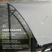 Outsunny - 7' x 5' Garden Grill Canopy, BBQ Grill Gazebo Tent with Steel Frame and Hooks, Outdoor Sun Shade, Grey