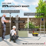 6 x 4FT Galvanized Garden Storage Shed, Metal Outdoor Shed with Double Doors and 2 Vents, Light Grey