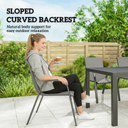 Outsunny - 7 Pieces Outdoor Dining Set for 6, Patio Furniture Set with Rectangular Patio Table and Stackable Chairs, Light Grey