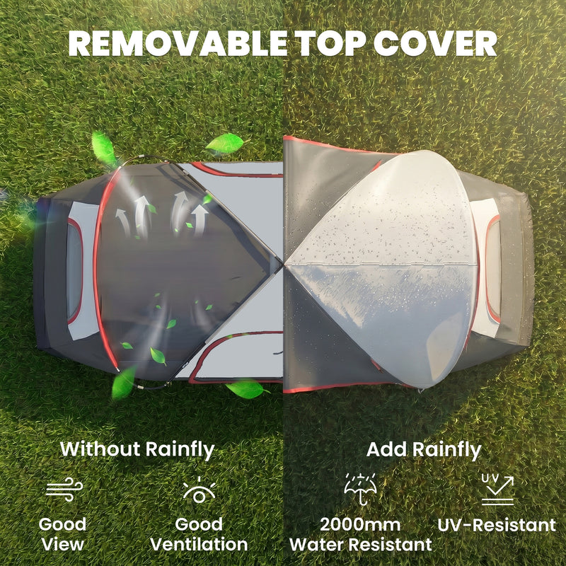 Outsunny - Camping Tent for 6 Man with 2000mm Waterproof Rainfly and Carry Bag for Fishing Hiking Festival, Dark Grey