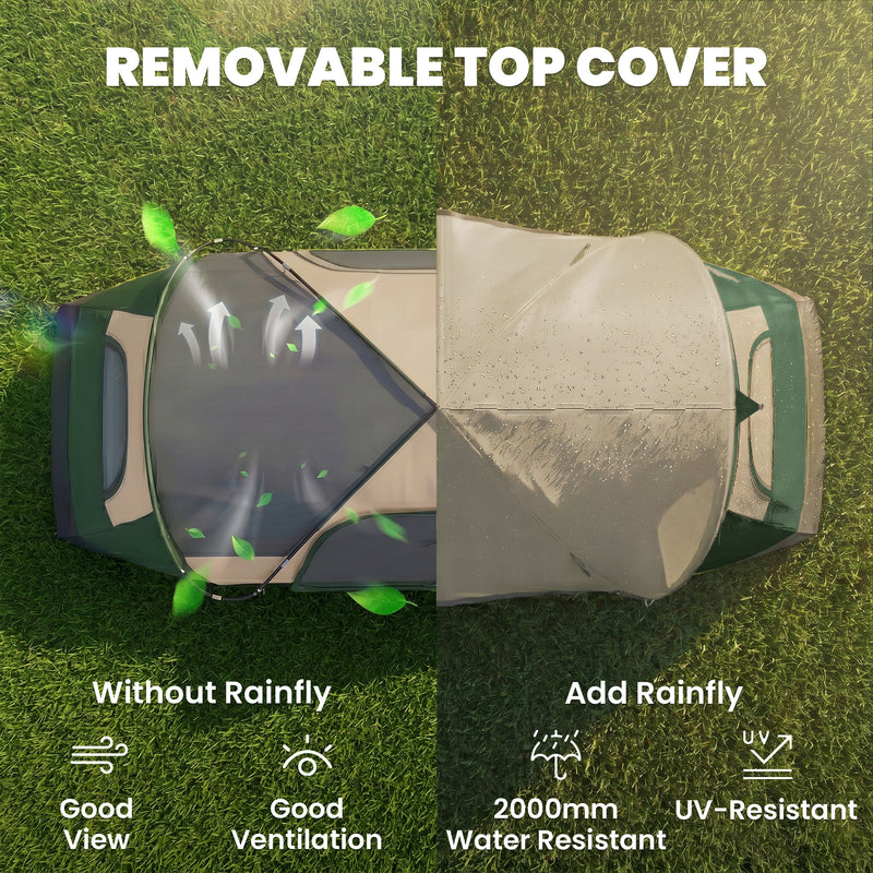 Outsunny - Camping Tent for 6 Man with 2000mm Waterproof Rainfly and Carry Bag for Fishing Hiking Festival, Dark Green