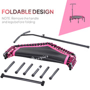 Soozier 48" Adult Hexagon Rebounder Trampoline Fitness Bungee Jumping Cardio Trainer Outdoor Bouncer Jumper Adjustable Bar Pink