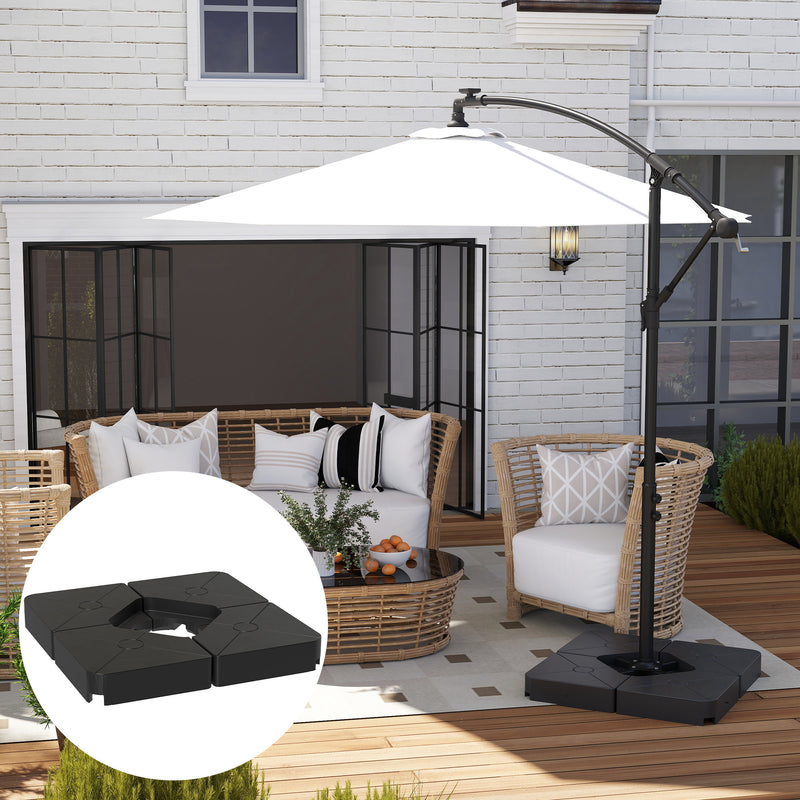 Outsunny - Umbrella Weights for Cantilever Parasols, Set of 4 Heavy Duty Parasol Base Weights, Black — 84D-368V00BK