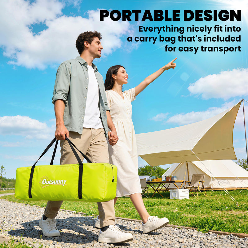 Outsunny - Camping Tent for 6 with 2 Bedroom, Waterproof Rainfly and Carry Bag for Fishing Hiking Festival, Green