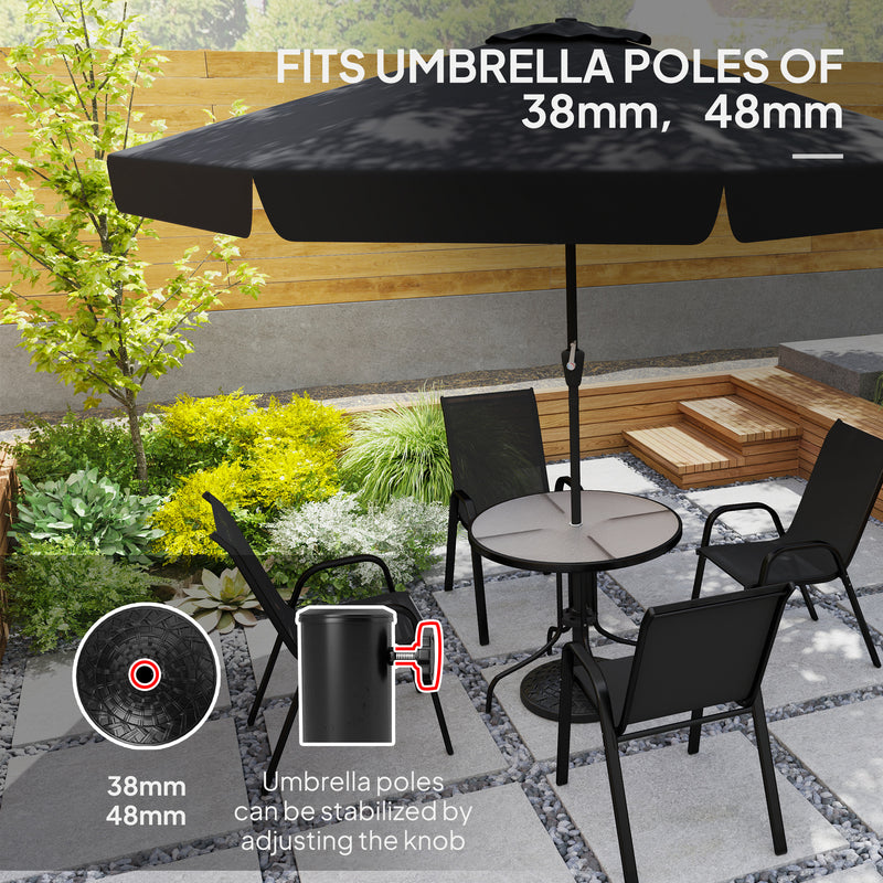 Patio Umbrella Base, 26 lbs Concrete Heavy Duty Umbrella Stand, Round Patio Umbrella Holder, Φ18.7" x 12.6" H Black