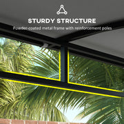 Outsunny - 7' x 5' Garden Grill Canopy, BBQ Grill Gazebo Tent with Steel Frame and Hooks, Outdoor Sun Shade, Grey